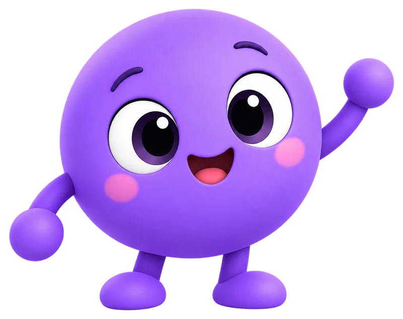 Little Blu, the Learn With Blu mascot, waving hello
